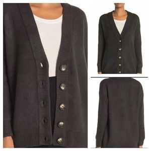 Catherine Malandrino Button Front Slouchy Heather Knit Cardigan Sweaters XS